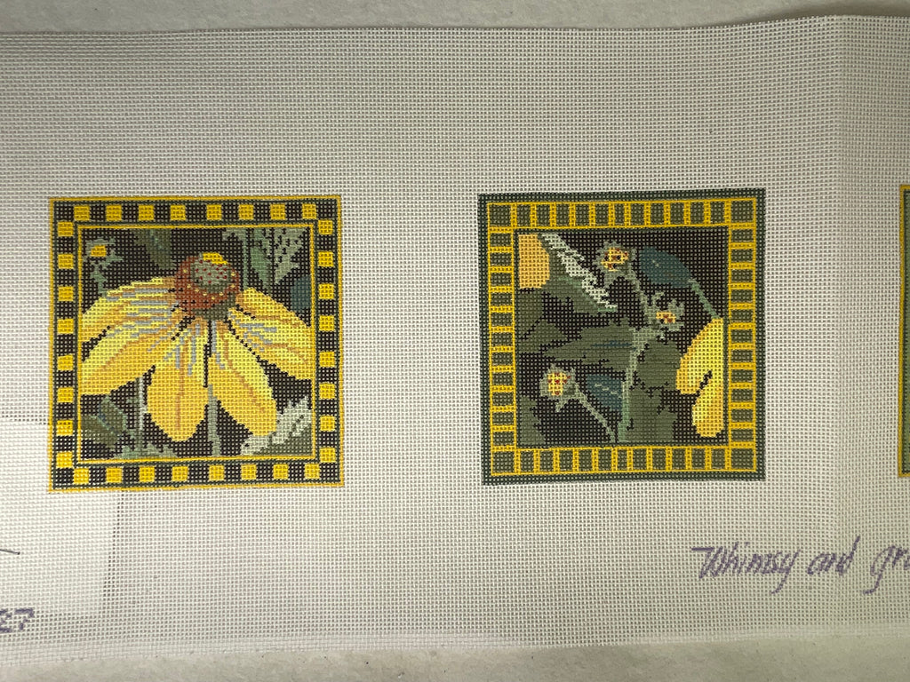 * SALE/ Whimsy and Grace Wg12027C Yellow Echinacea Costers