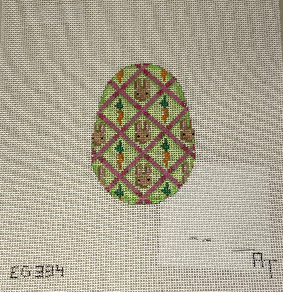 * Associated Talents EG334 Bunnies in Lattice Egg