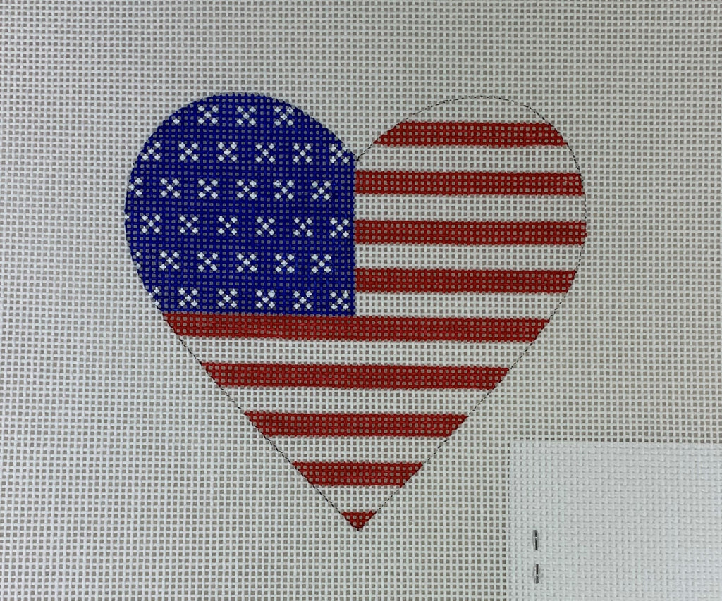 Kate Dickerson Needlepoint OM- 232 American Flag- Red, White, and Blue