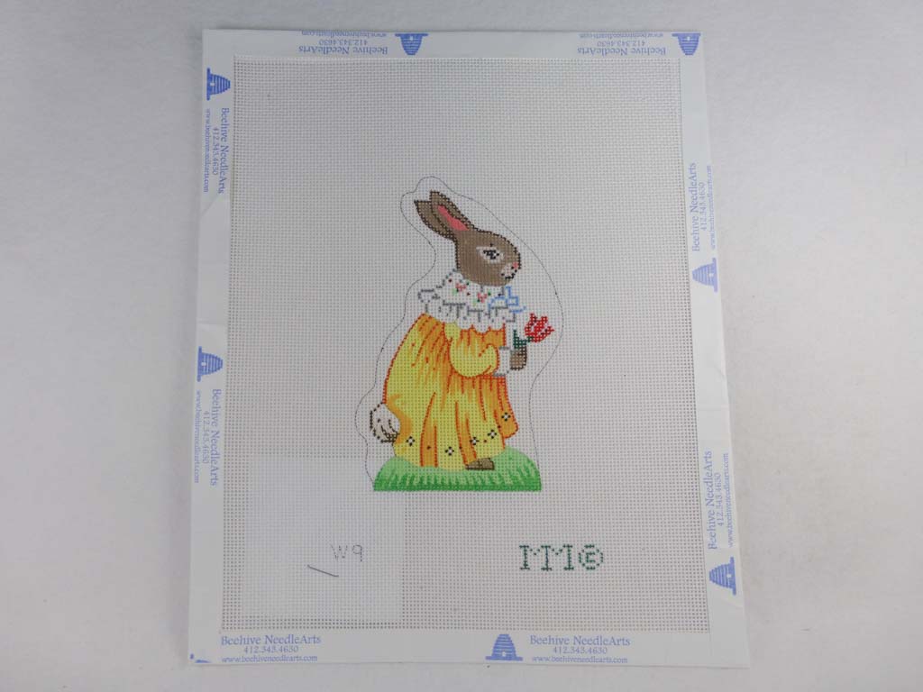 * MM Designs Needlepoint W9 Bunny in a Yellow Dress