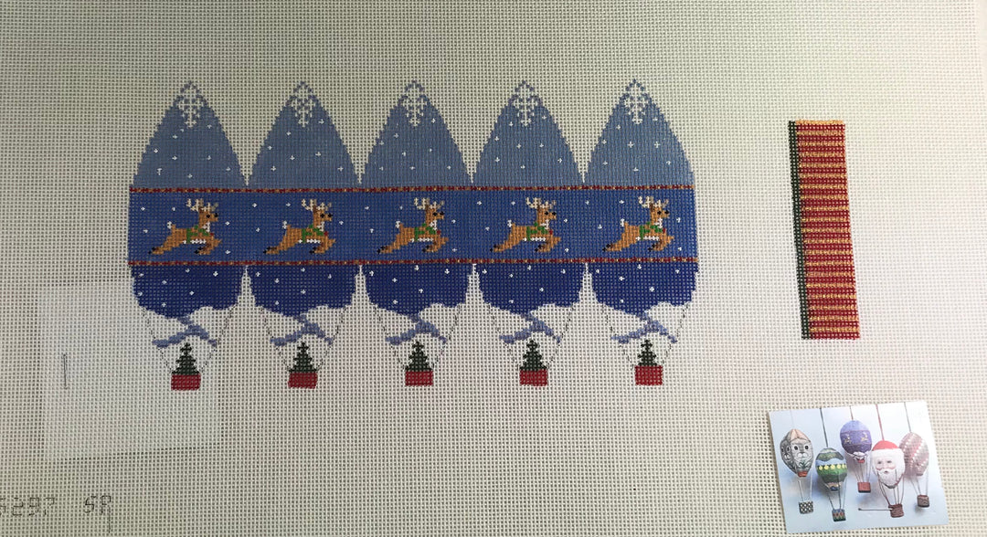 Susan Roberts Needlepoint Designs 5297 Reindeer Hot Air Balloon