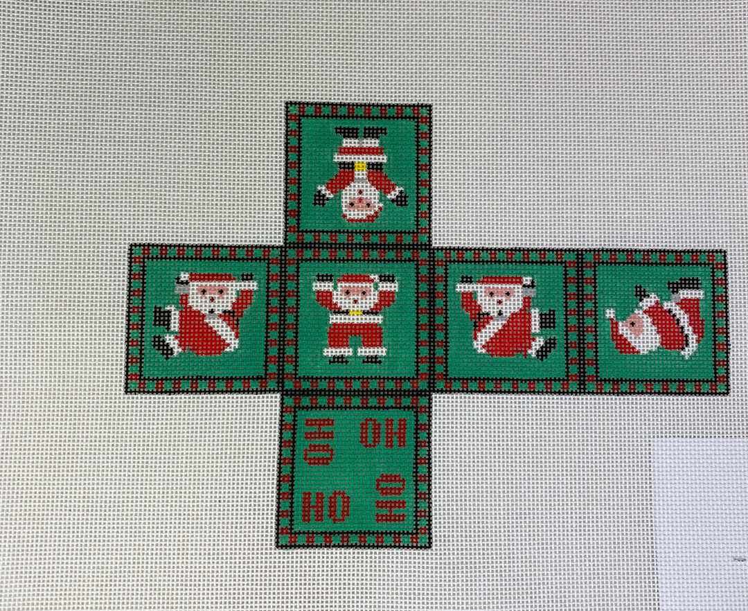 Susan Roberts Needlepoint 0206-18 Tumbling Santa Cube