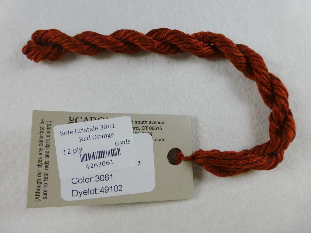 Soie Cristale 3061 Red Orange by Caron Collection From Beehive Needle Arts