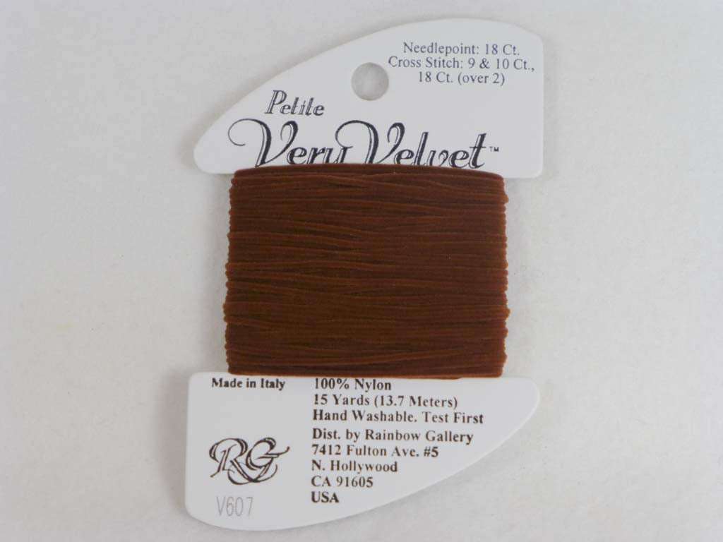 Petite Very Velvet V607 Warm Brown by Rainbow Gallery From Beehive Needle Arts