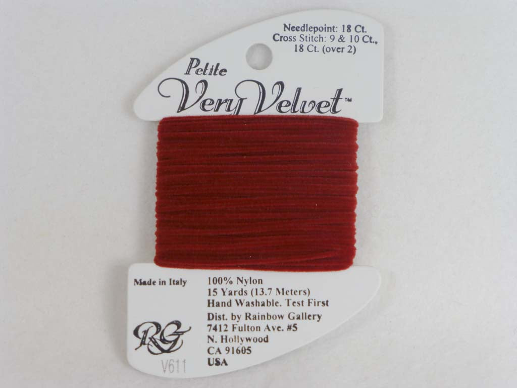 Petite Very Velvet V611 Brick Red by Rainbow Gallery From Beehive Needle Arts