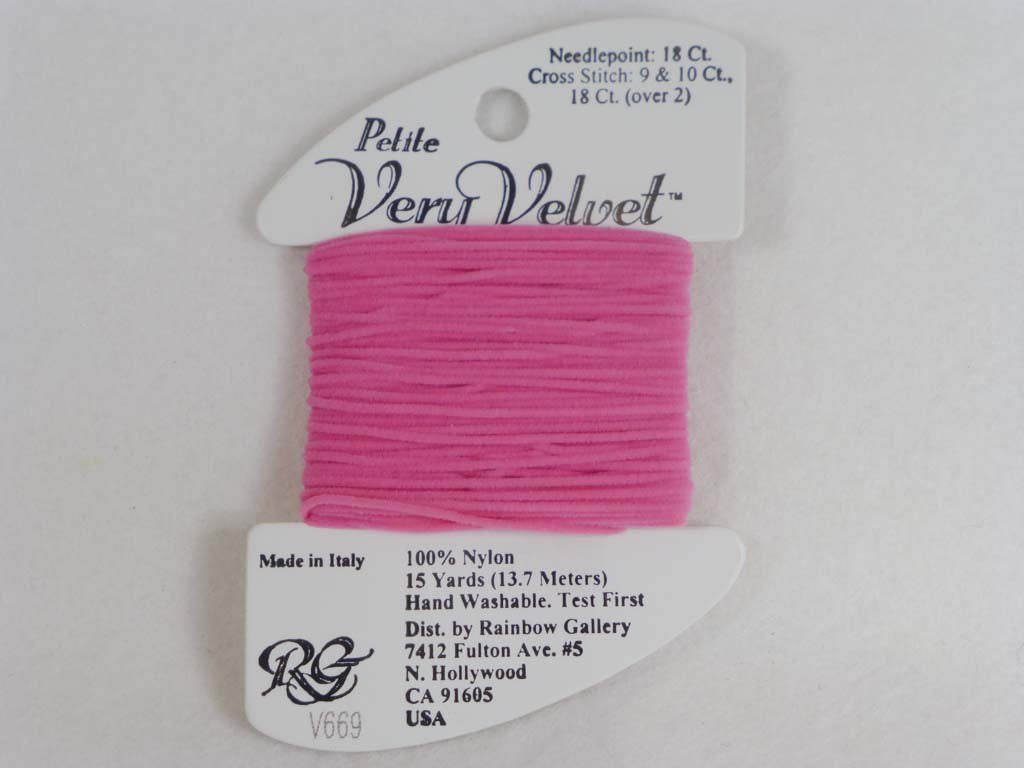 Petite Very Velvet V669 Medium Raspberry by Rainbow Gallery From Beehive Needle Arts