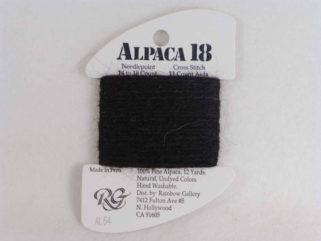 Alpaca 18 AL64 Black by Rainbow Gallery From Beehive Needle Arts