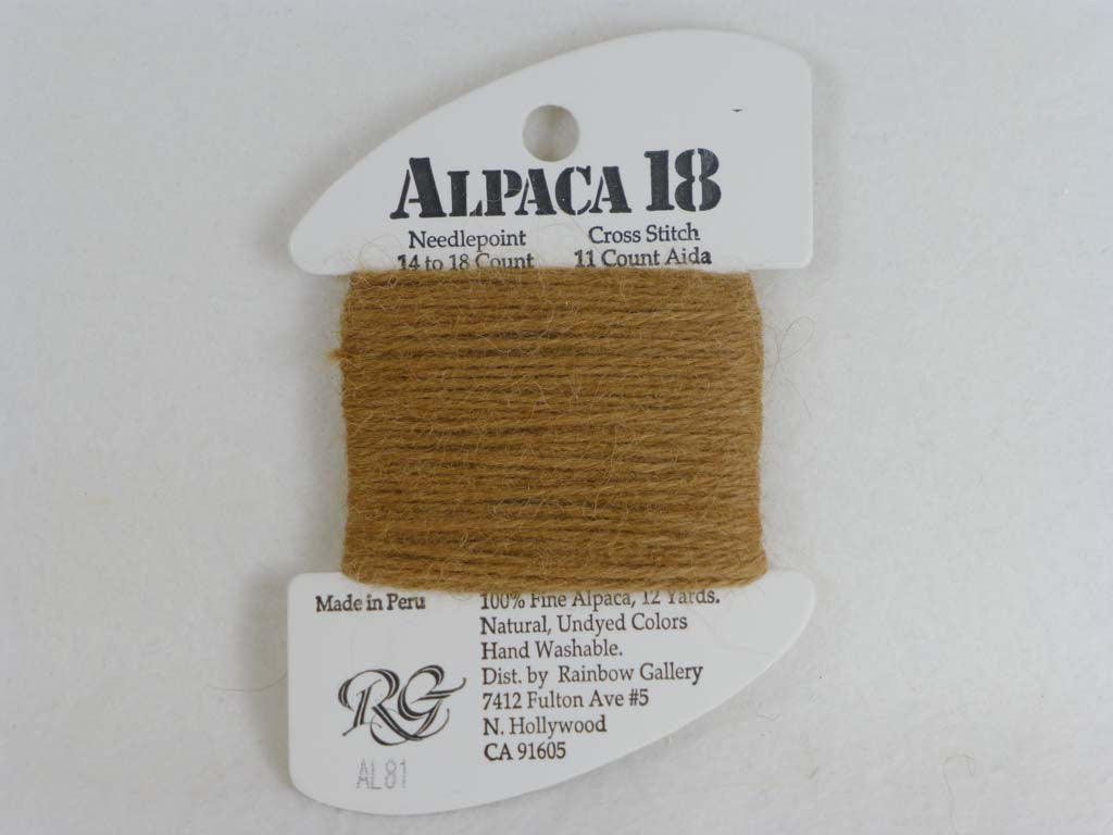 Alpaca 18 AL81 Camel by Rainbow Gallery From Beehive Needle Arts