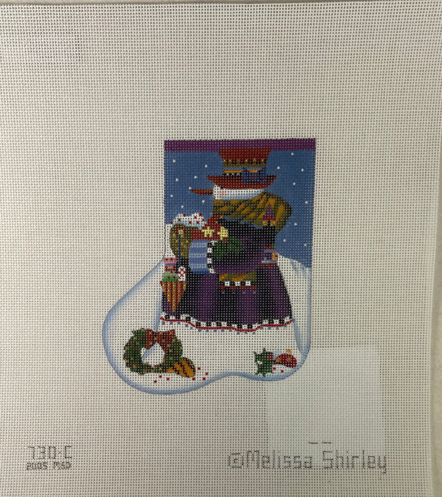* Melissa Shirley 730C Fancy Snowman Mini Stocking