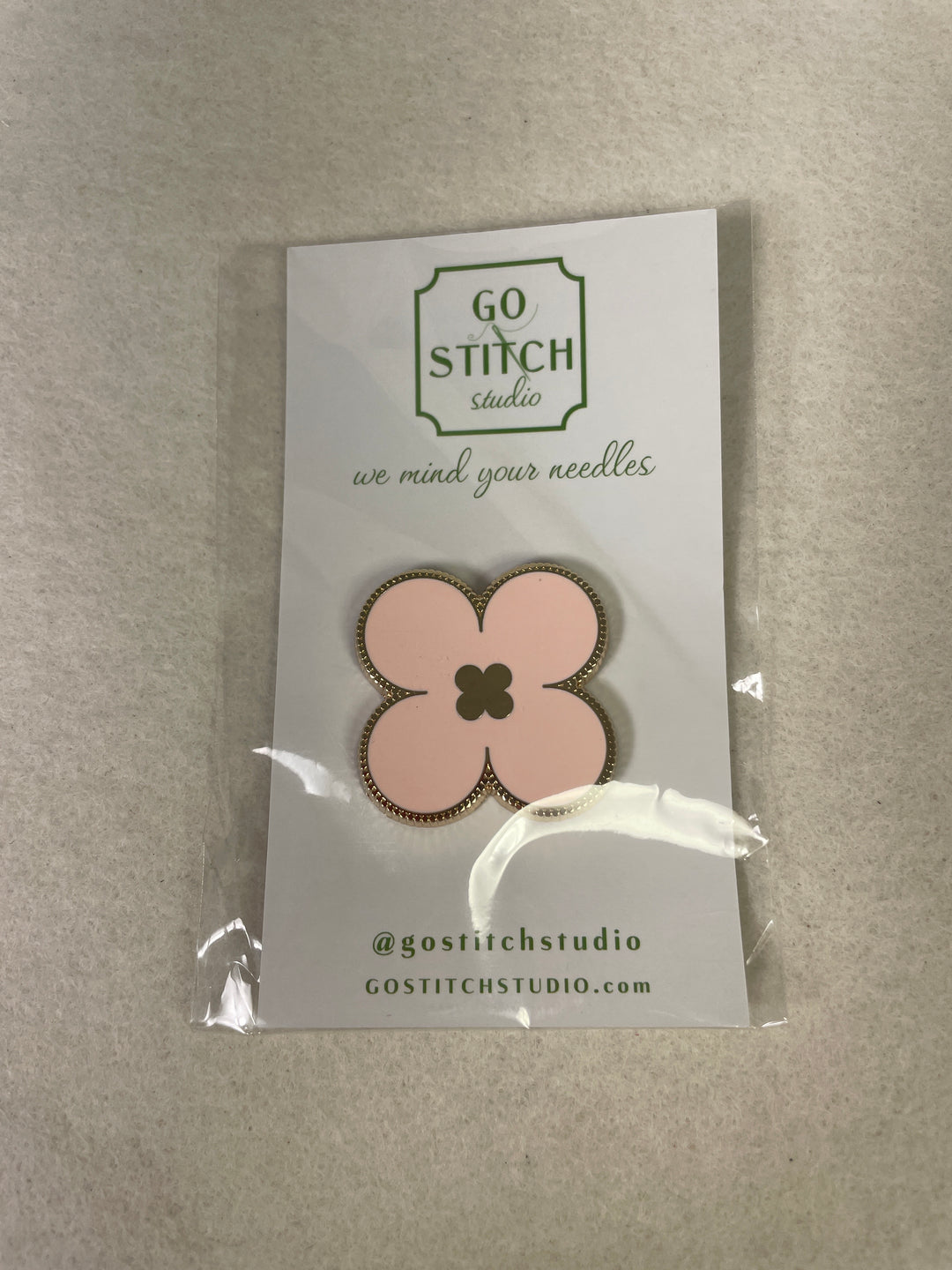 Go Stitch Studio Pink Clover Needle Minder