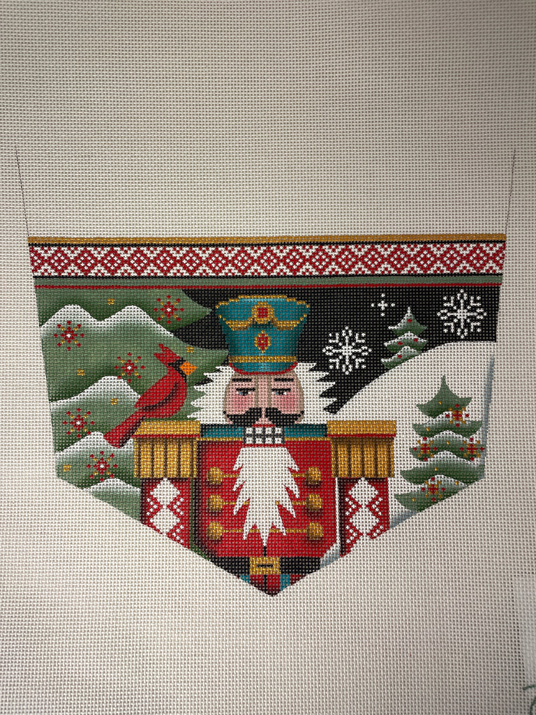 * Rebecca Wood 1486D  Cardinal Nutcracker Stocking Cuff- 13 mesh