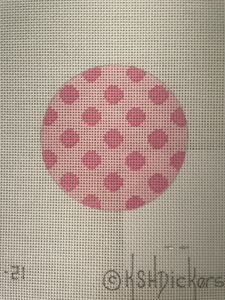 * Kate Dickerson ALB21 Bright Disk Letter Pink Polka Dots