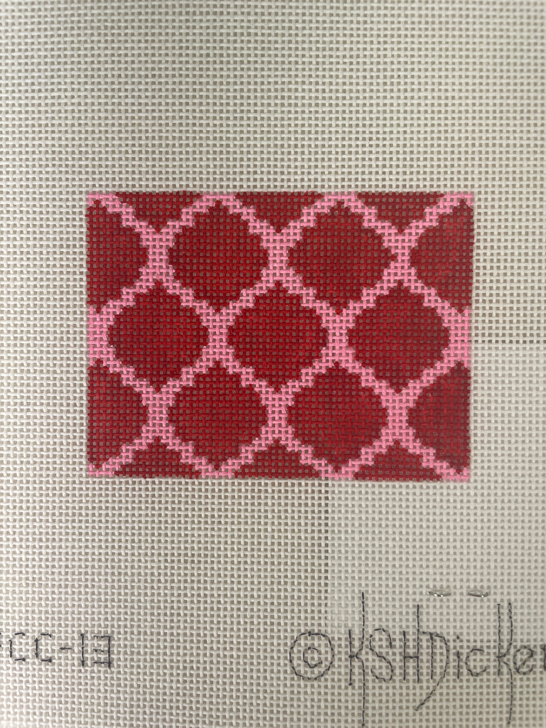 * Kate Dickerson INSPCC13 Planet Earth Credit Card Case Insert- Quatrefoils- Red and Pink