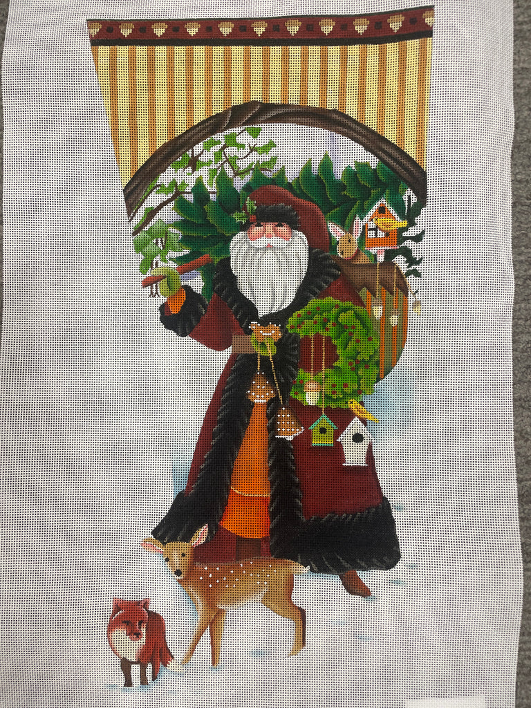 * Melissa Shirley 1773 Wildwood Santa Stocking- 13m