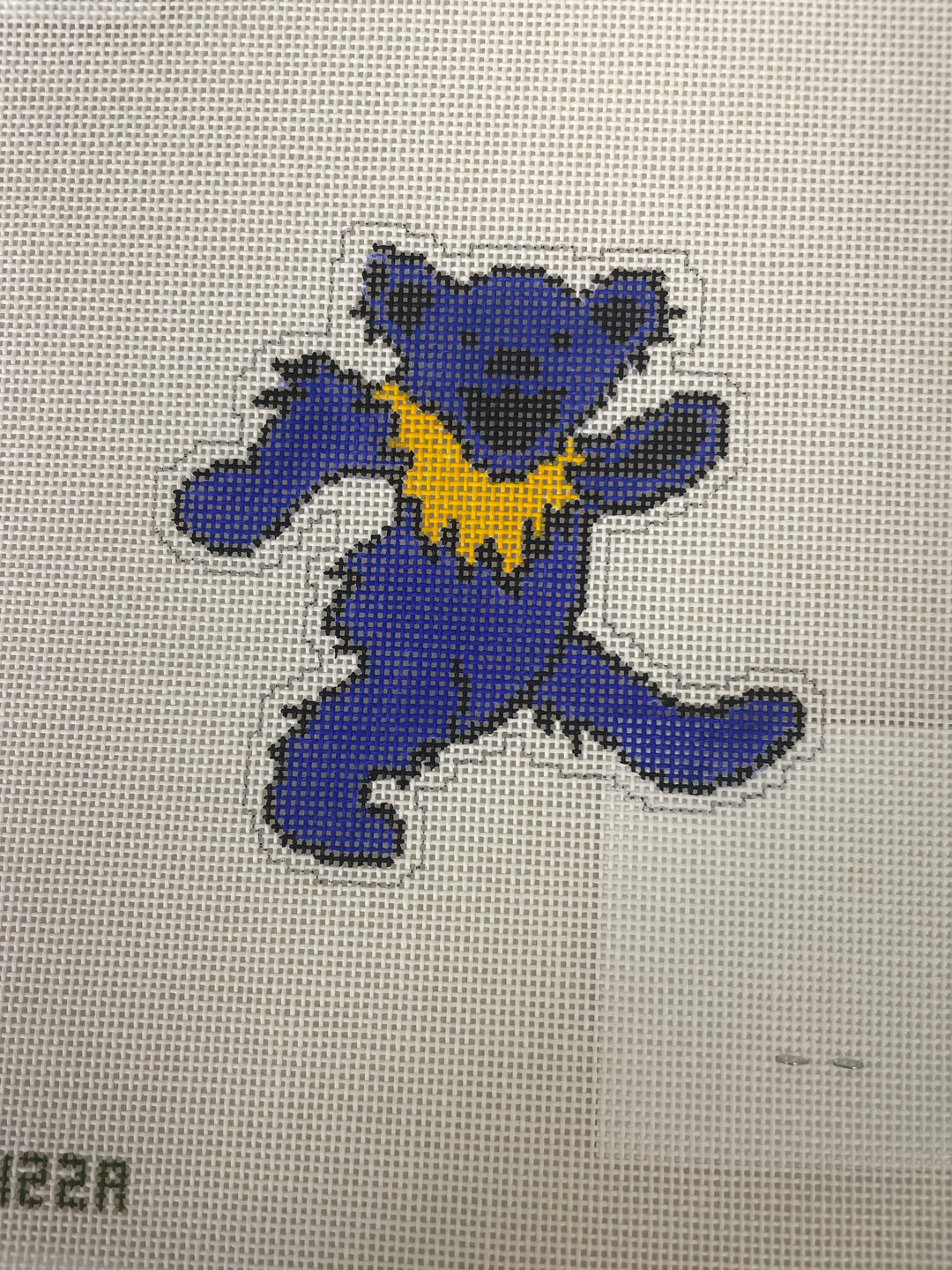 *Elm Tree Needlepoint Designs XC122A Christmas Grateful Dead Bear- Blue