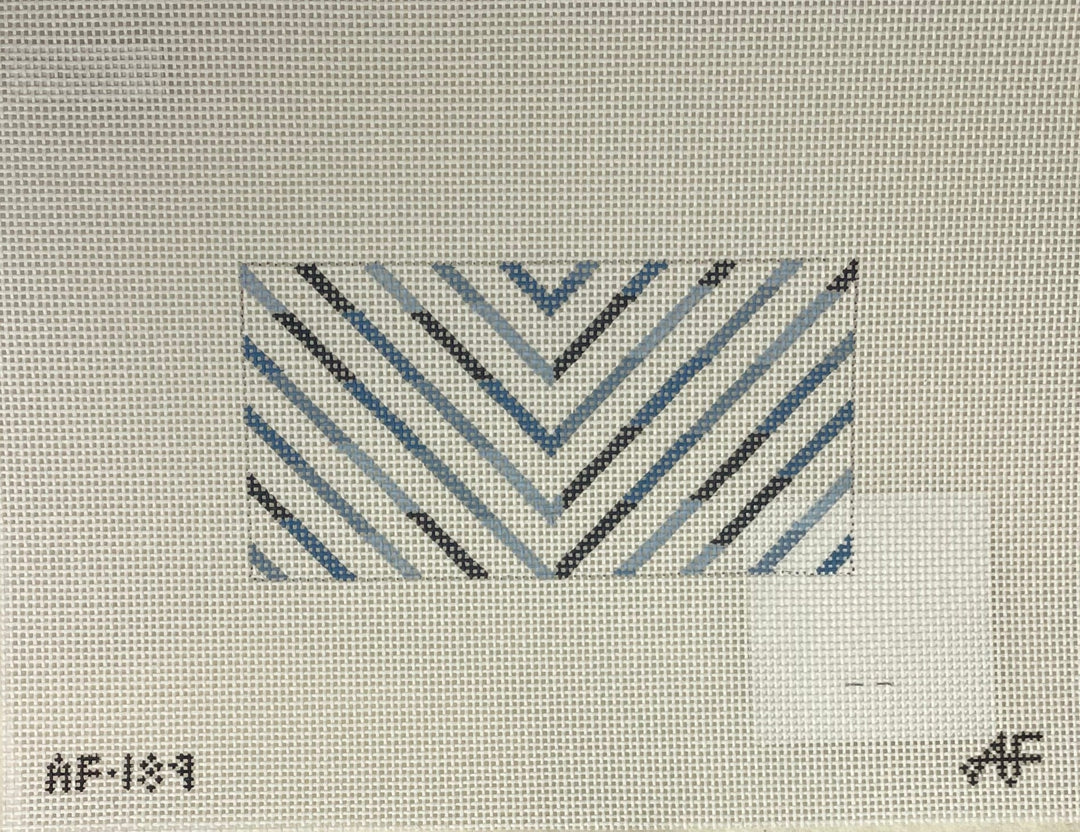 * Anne Fisher Needlepoint AF189 Blue Chevron 3x6 insert