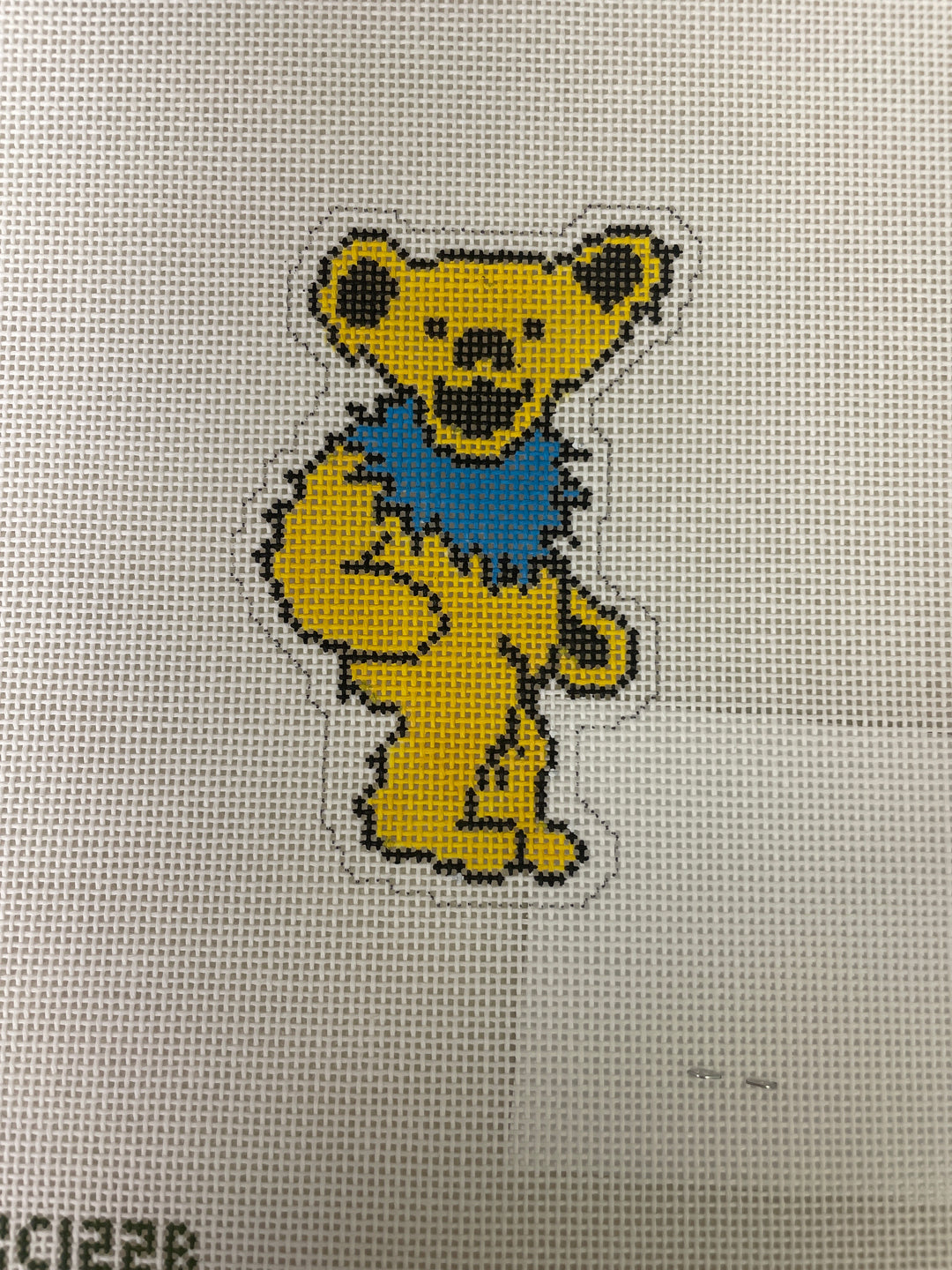 *Elm Tree Needlepoint Designs XC122B Christmas Grateful Dead Bear-Yellow