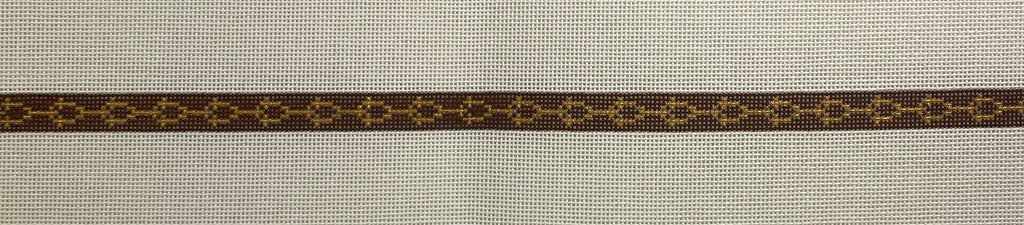 *Anne Fisher Needlepoint AF216 Brown/Gold Link Wrap Bracelet