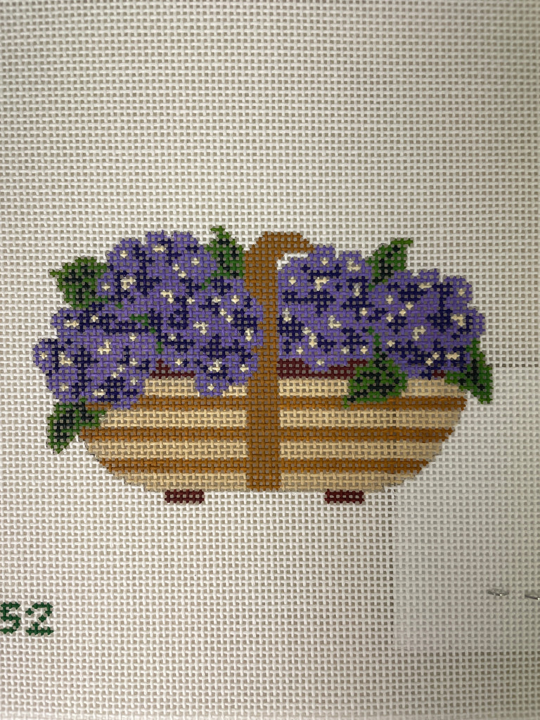 * Tout Le Monde Needlepoint TLM52 Sussex Trug- Royal Purple Hydrangea