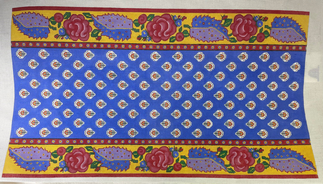 * SALE- L'Esprit de France HB603 Rose Border Sachel- Blue