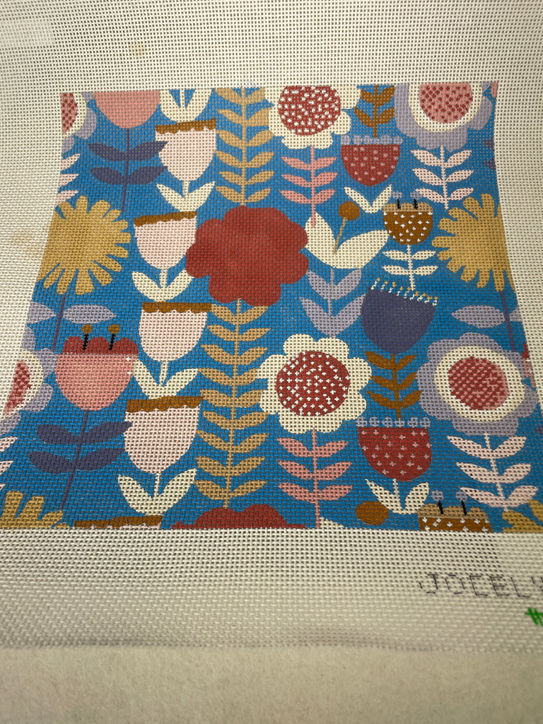 * The Collection Designs/ Jocelyn Proust JPD1 Flowers on Bright Blue
