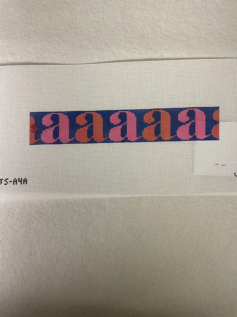 * Jeni Sandberg 'A' Letter Key Fob JSA4A - Lower Case Pink and Orange