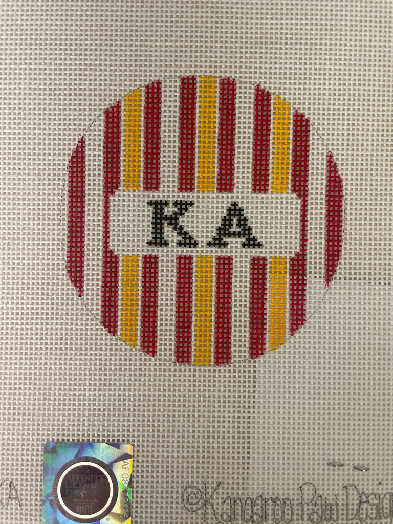 Kangaroo Paw Designs 3R2 Kappa Alpha- 3inch Round with Stripes