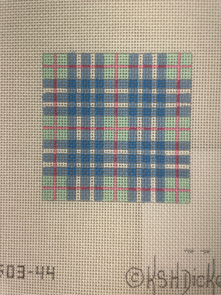 * Kate Dickerson INSSQ344 Planet Earth 3" Square- Madras, Turquois, Blues and Pink