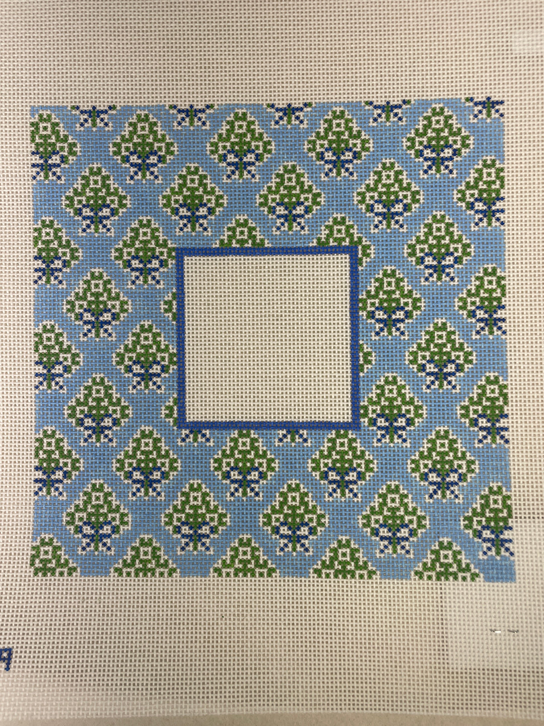 Anne Fisher Needlepoint AF149 Sky Blue Medallion Frame