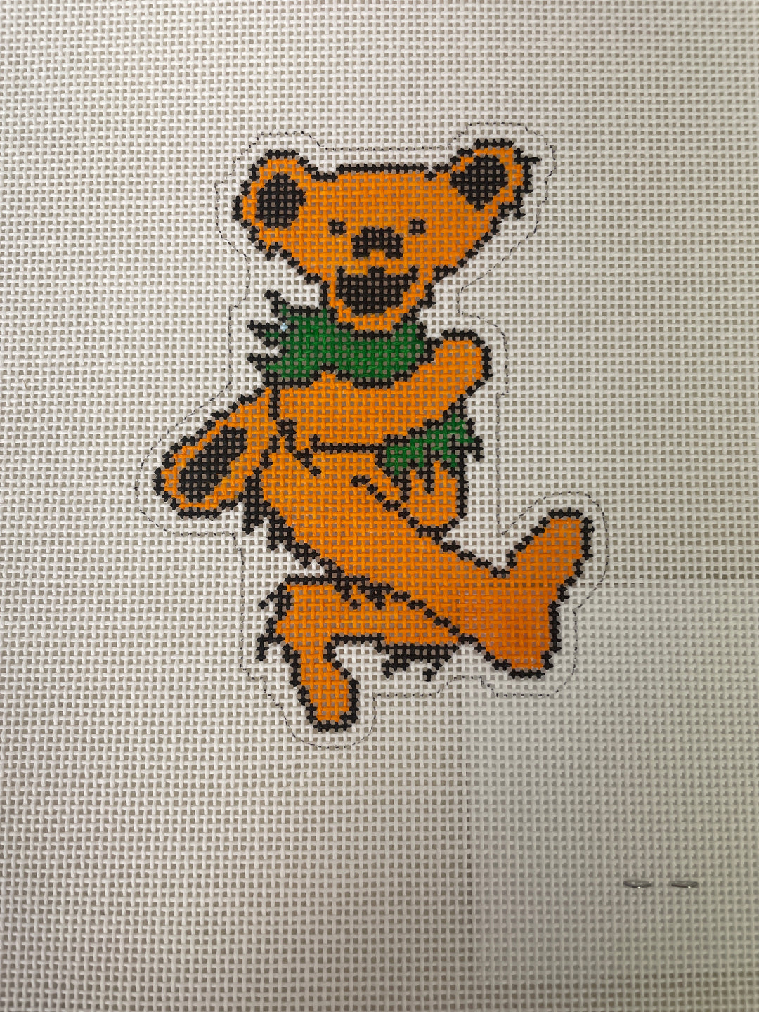 *Elm Tree Needlepoint Designs XC122C Christmas Grateful Dead Bear-Orange