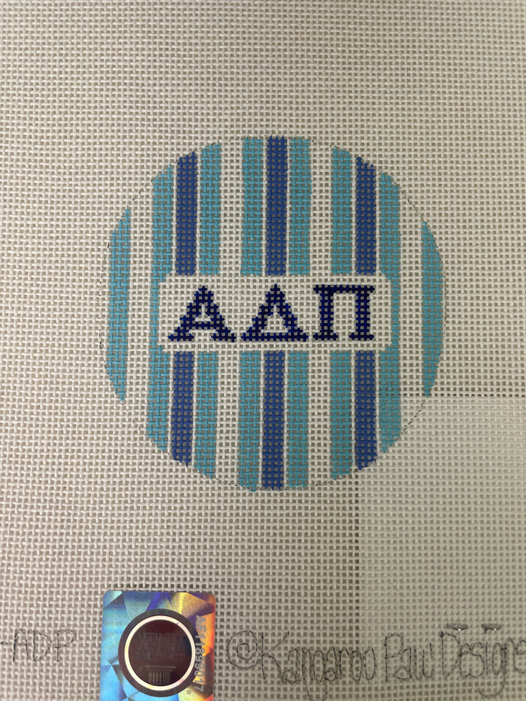 Kangaroo Paw Designs 3R2 Alpha Delta Pi - 3inch Round with Stripes