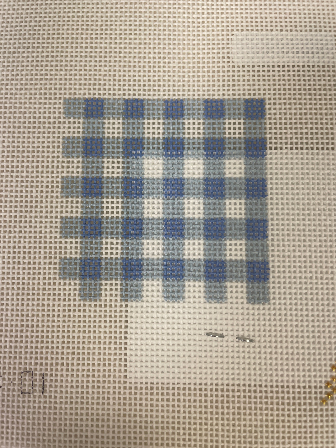 Evergreen Needlepoint CC04 Blue Gingham Cozy Insert