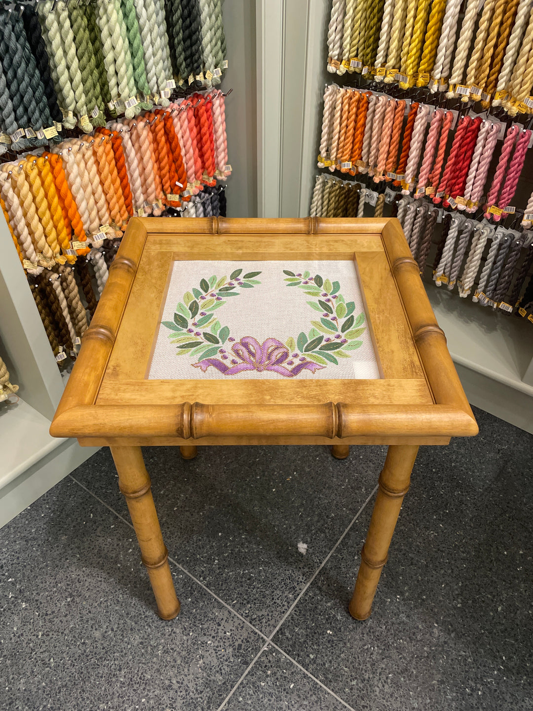 Needle Leg Table NRiched Needlepoint Self Finishing Bamboo Needlepoint Table- Natural ...