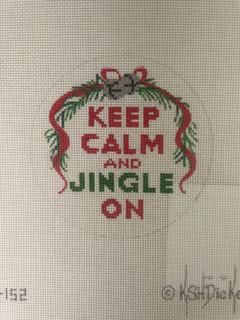 * Kate Dickerson XM152 Christmas Ornament and Planet Earth 4in Round- Keep Calm and Jingle On.