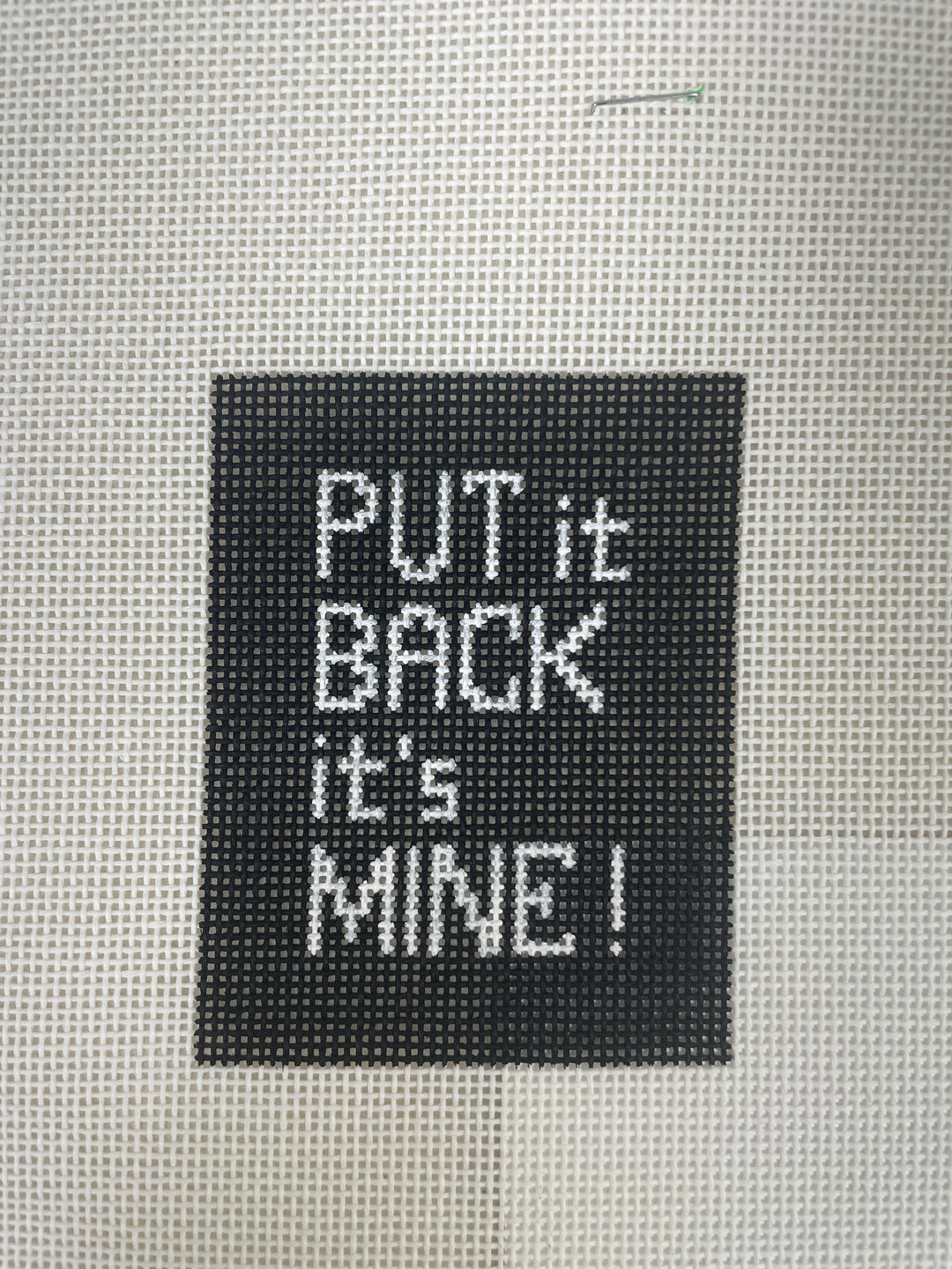 *Elm Tree Needlepoint Designs LT003A Put Me Back- Black