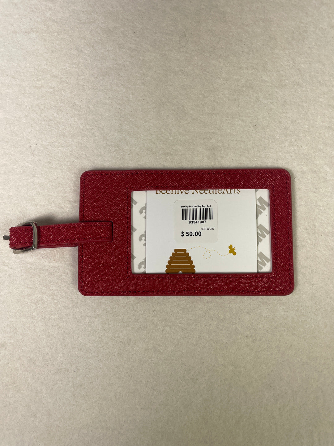 Bradley Leather Bag Tag- Red