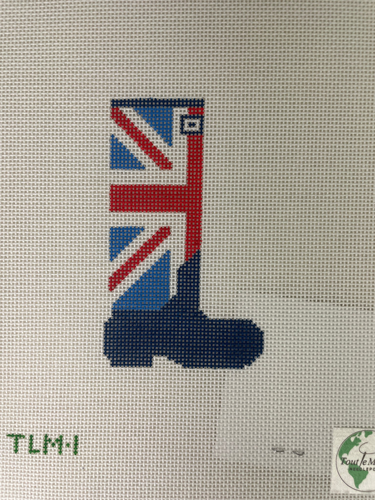 * Tout Le Monde Needlepoint TLM1 Union Jack Wellie- Red/Bright Blue/ Navy