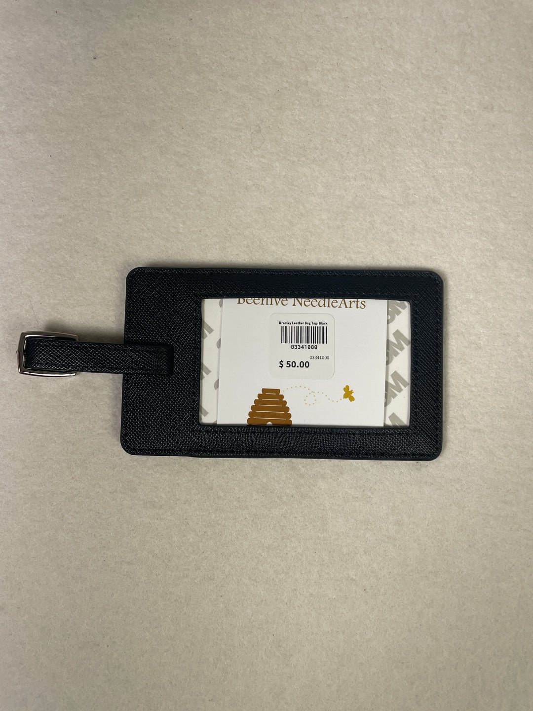 Bradley Leather Bag Tag- Black