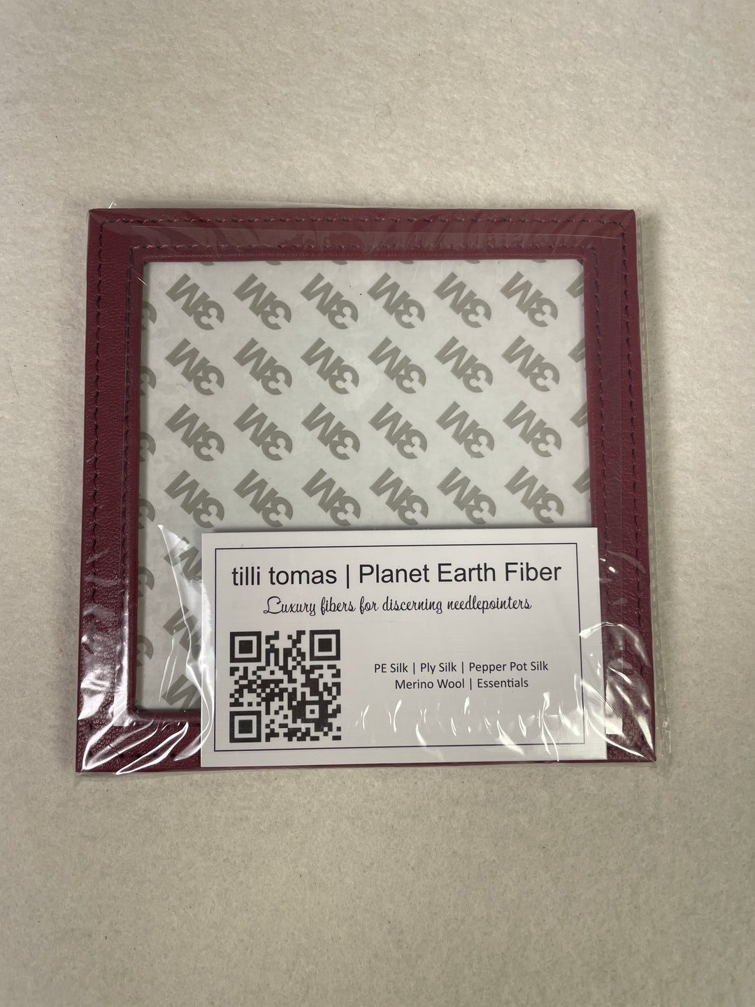*Planet Earth Leather Coaster- Cranberry