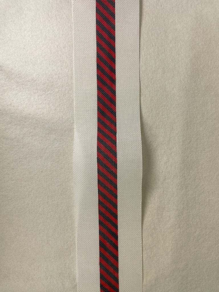 *Elm Tree Needlepoint Designs B039 Red/Navy Diagonal Stripe Belt