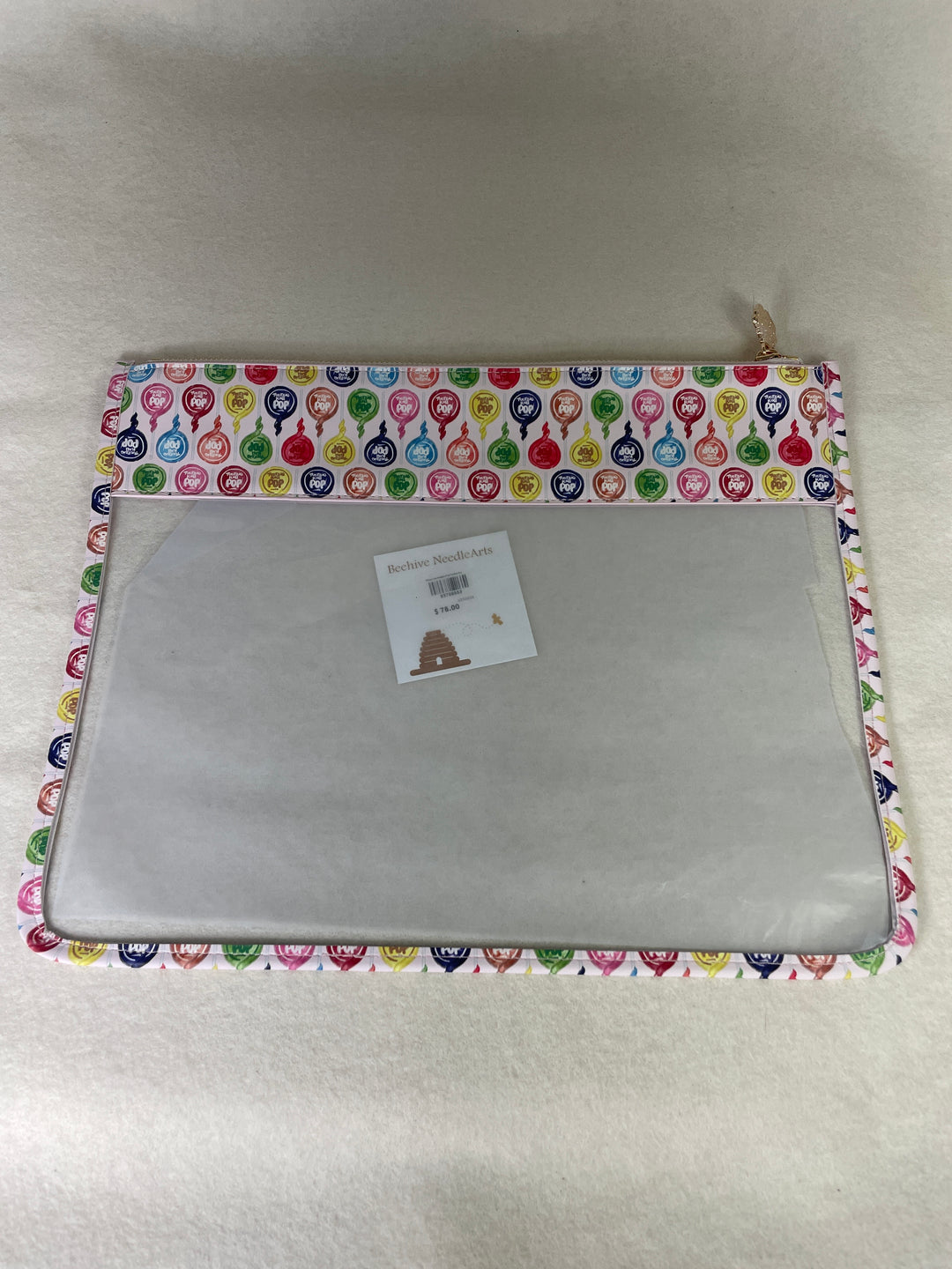 Penny Linn Designs Pink Tootsie Pop Pattern Leather Project Bag