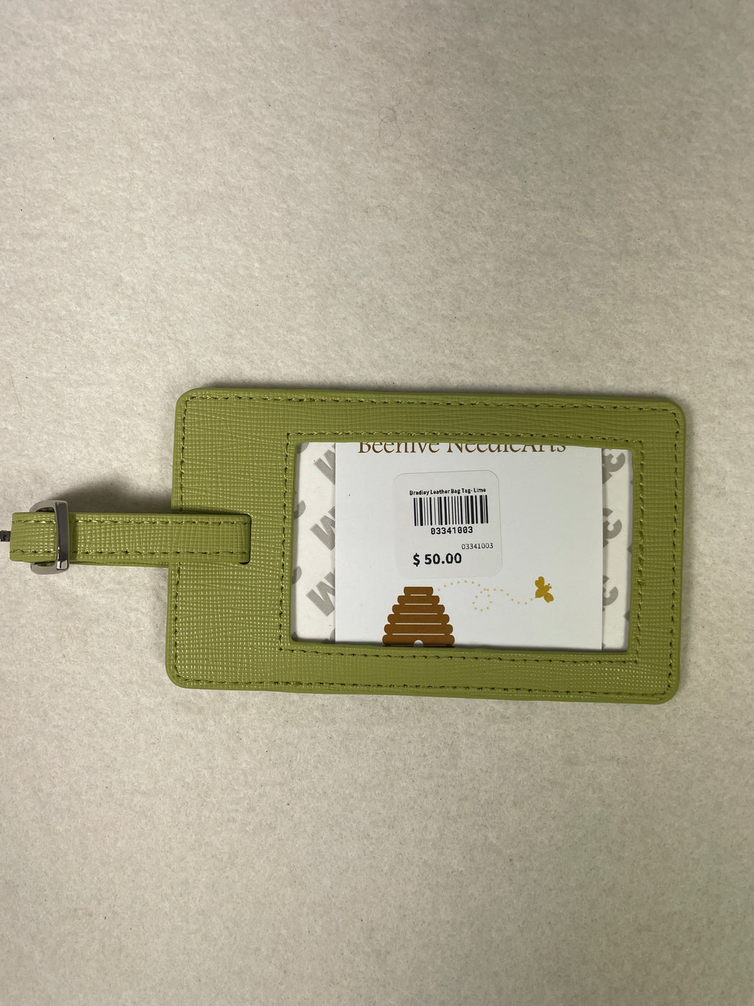 Bradley Leather Bag Tag- Lime