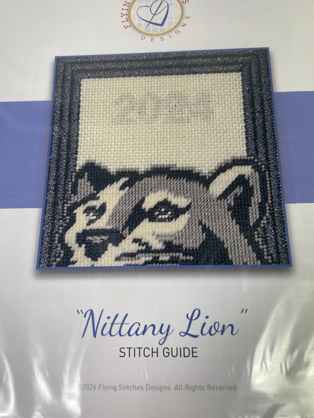 Flying Stitches Designs MP122 Penn State Coaster with Stitch Guide