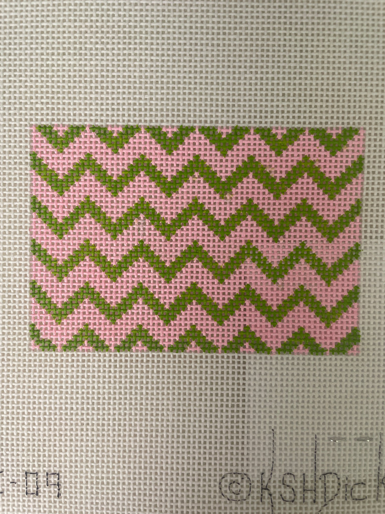 * Kate Dickerson INSPCC09 Planet Earth Credit Card Case Insert- Zig Zag Pink and Lime