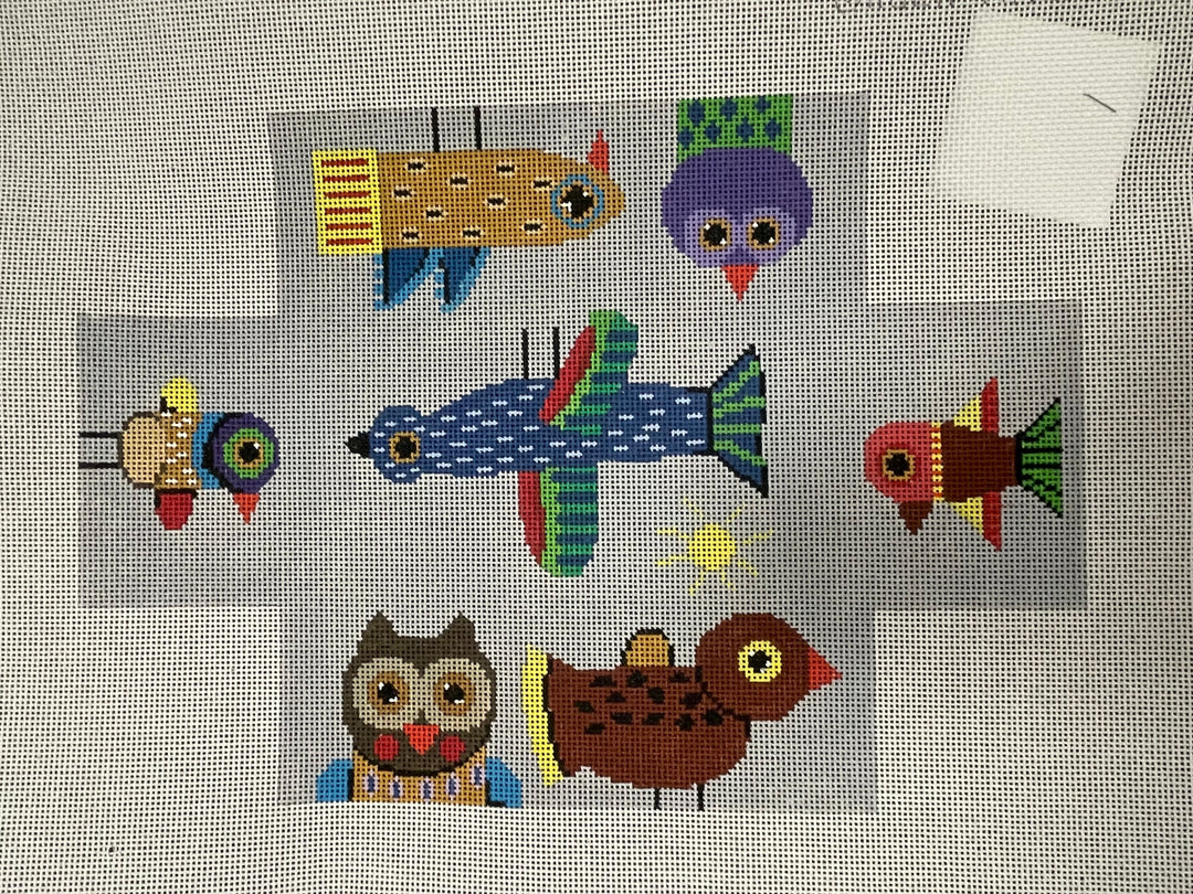 * Patti Mann 11704TPO Birds on Gray Brick