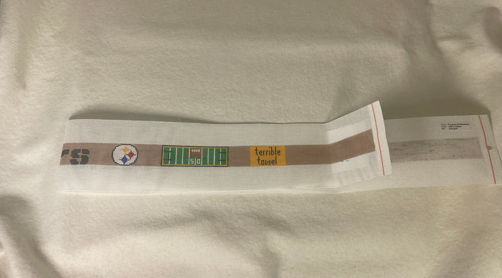 *Elm Tree Needlepoint Designs B536 Steelers with Terrible Towel Belt- Tan