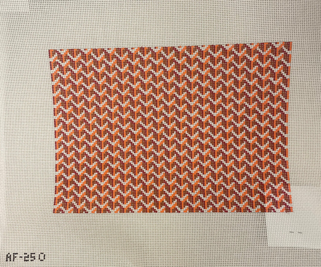 *Anne Fisher Needlepoint AF25O  7x10 'Y' Clutch- Orange