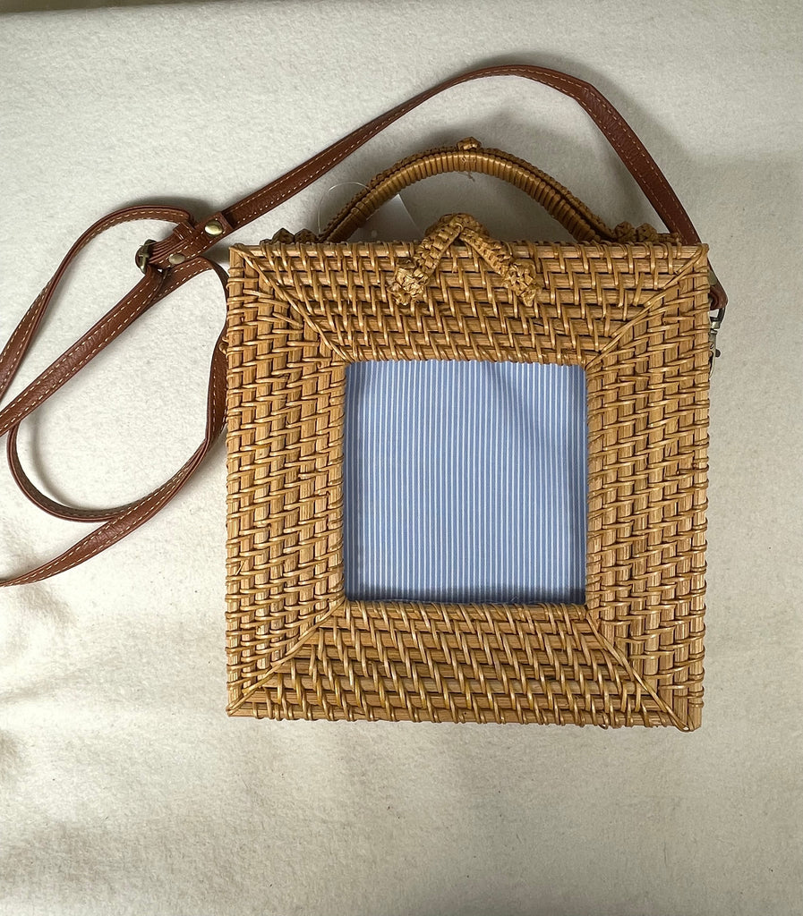 * Penny Linn Designs 4x4 Square Wicker Bag- Brown