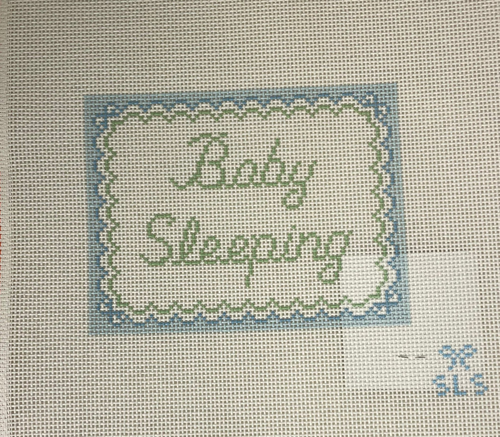 SLS Needlepoint Baby Sleeping- Blue