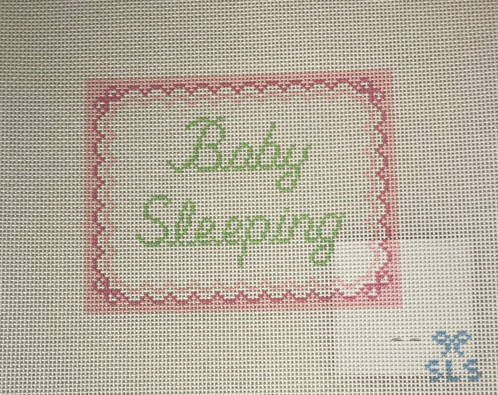 SLS Needlepoint Baby Sleeping- Pink